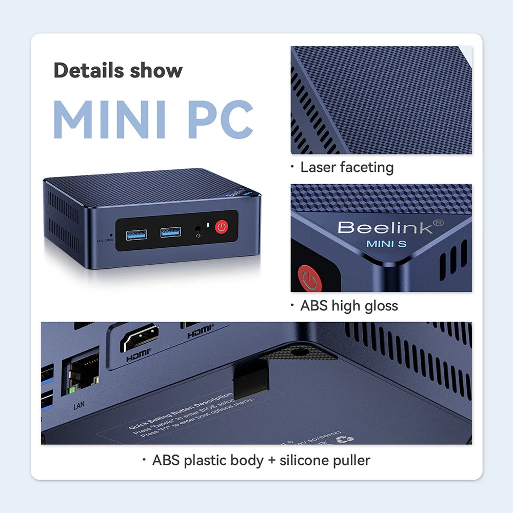 Beelink Mini S13 Intel Twin Lake N150 S12 Pro N100 16G 500G Windows 11 Mini S 11th N5095 DDR4 8GB 128GB Desktop Computer N95