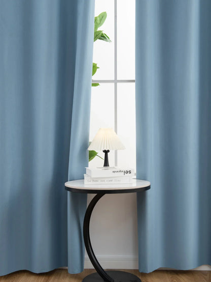 2pcs Solid 100% Blackout Curtain - Curtains for Bedroom and Living Room - UV Protection, Easy Sliding, and Stylish Design