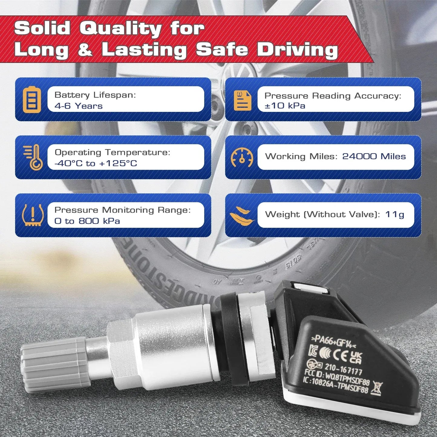 Autel TPMS MX Sensor 315MHz 433MHz Sensor 2in1 Clone-able Programming Sensors For TS501 TS508 Tire Pressure Monitoring Car Tool