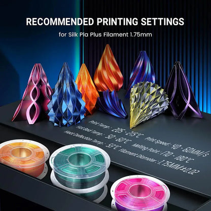 JAYO 10Rolls SILK PLA+ 3D Filament 1.75mm SILK PLA Rainbow  Filament for FDM 3D Printer SILK Dual & Triple 3D Printing Materials