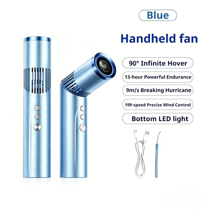 Lipstick Fan Portable Outdoor 199 Speed Brushless High Speed Fan Large Capacity Mini Foldable Handheld/chest Hanging Fan 3000mah
