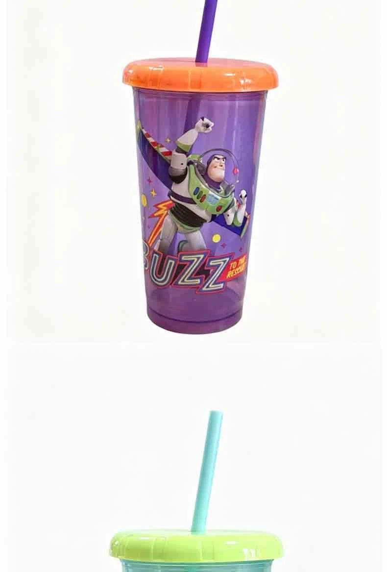 Toy Story 4 Pack Plastic Straw Cup Set Official Cartoon Reusable BPA Free Drinking Cups