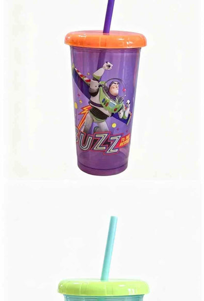 Toy Story 4 Pack Plastic Straw Cup Set Official Cartoon Reusable BPA Free Drinking Cups