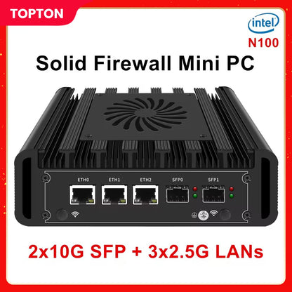 2x10G SFP+ Solid Firewall Mini PC 3x2.5G i226-V Lans Intel i3 N300 N150 N100 DDR5 NVMe Proxmox pfSense OPNsense Home Server Host