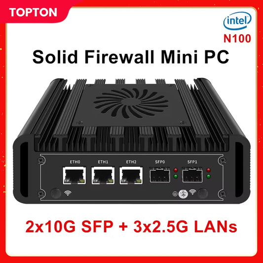 2x10G SFP+ Solid Firewall Mini PC 3x2.5G i226-V Lans Intel i3 N300 N150 N100 DDR5 NVMe Proxmox pfSense OPNsense Home Server Host by PDG ibma