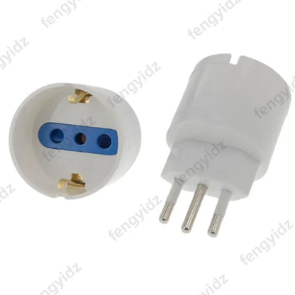 fengyidz 1PCS Italy Travel Plug Adapter  3 Ways Socket with Switch Multi Port Outlet Italian Standard