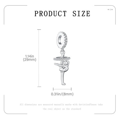 Elegant Mother's Day gifts For mom Ballet Pendant Fit Original Bracelet Diy Jewelry Fine Perfect Heart Rainbow Charm Daily Wear