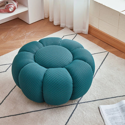 Nordic Sofa Pedal Simple Round Stool Low Ottomans Living Room Sofa Footstool 3D Fabric Creative Leg Footstool Pumpkin Footstools