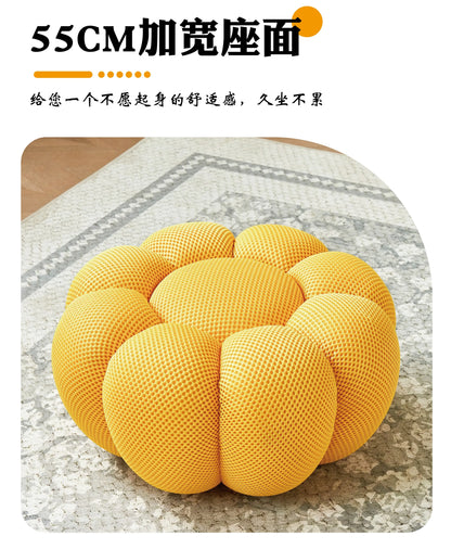 Nordic Sofa Pedal Simple Round Stool Low Ottomans Living Room Sofa Footstool 3D Fabric Creative Leg Footstool Pumpkin Footstools