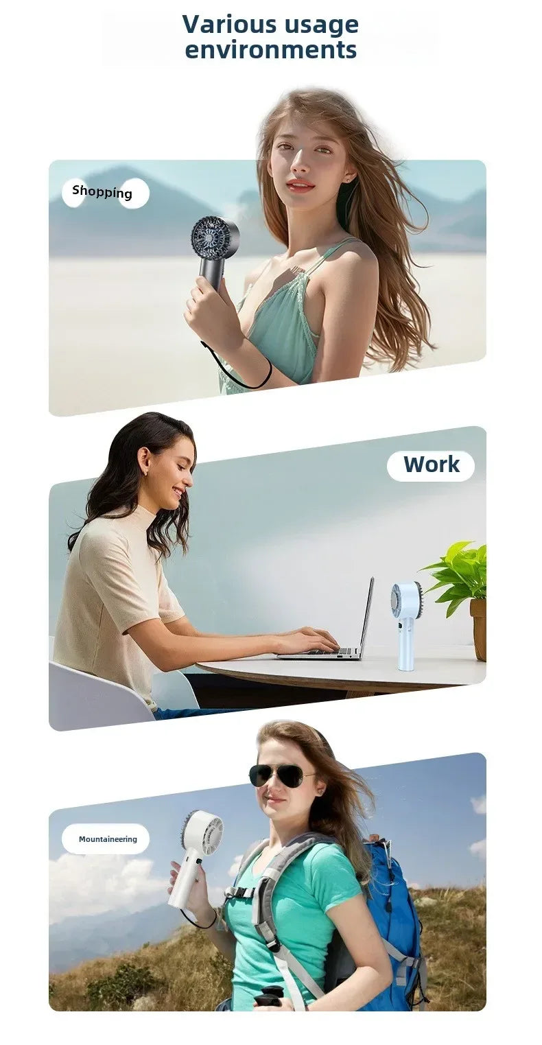 Xiaomi 5200mah Handheld Fan Electric Hand Fans Ice Compress High-speed Cooling USB Rechargeable Portable LED Digital Display