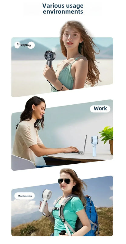 Xiaomi 5200mah Handheld Fan Electric Hand Fans Ice Compress High-speed Cooling USB Rechargeable Portable LED Digital Display