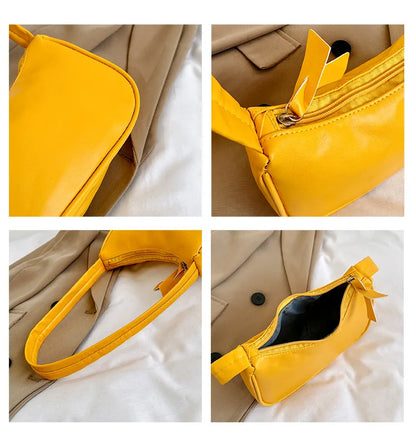 PU Candy Color Mini Handbag Women Shoulder Bag Girls Small Hand Bag Key Phone Pouch Coin Purse Card Bags Card Holder for Women