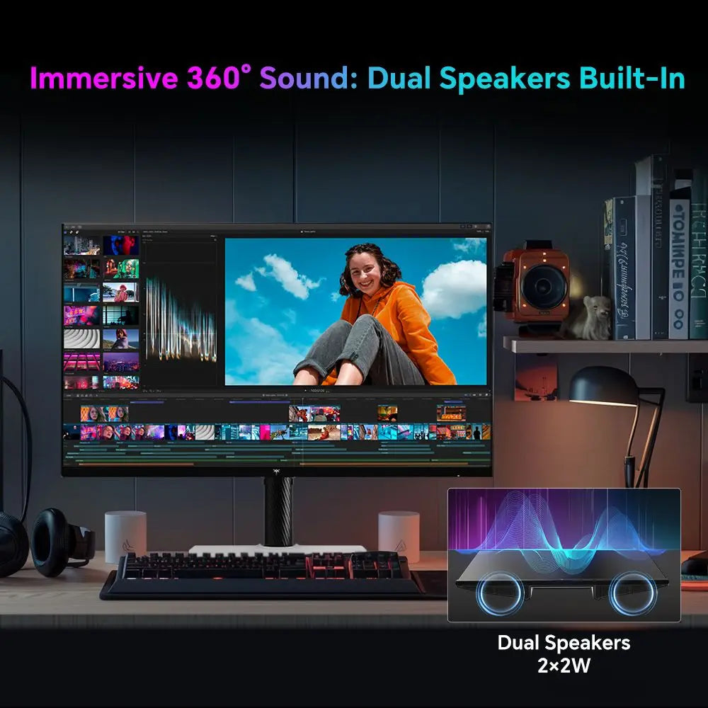 KTC H27T6 Flat Fast IPS QHD 2560*1440 @ 200Hz Overdrive to 210Hz, 1Ms GTG Response Time, 450 cd/nationwide, 27 "2K Gaming Monitor Dual Speakers flexible Stand VESA Mount, Advanced Adaptive Sync & HDR400 Supported