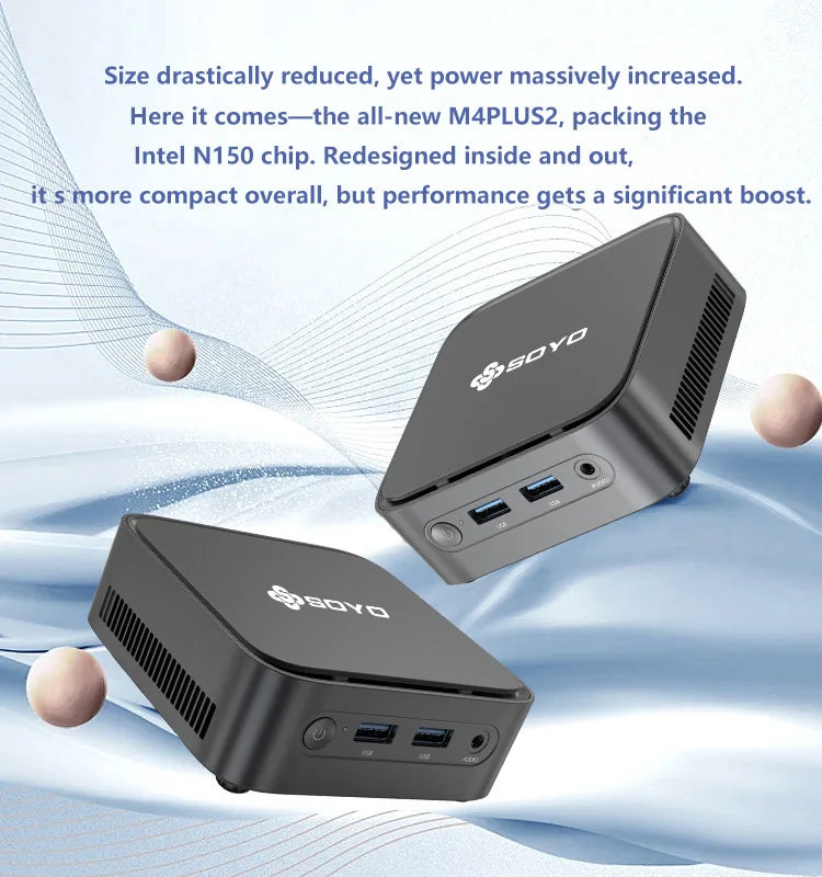 SOYO M4 PLUS2 Mini PC Intel Alder Lake N150 Windows 11 Pro Mini PC 16GB DDR4  512GB PCIe M.2 SSD WiFi 5 BT4.2 Desktop Computer