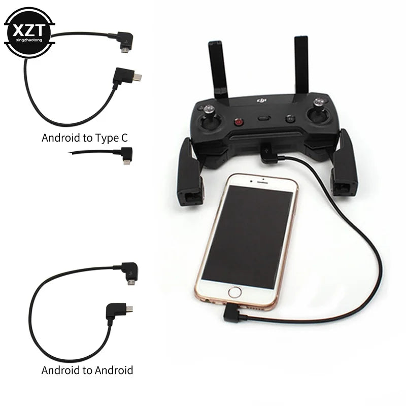 Data Cable For DJI Spark MAVIC 2 Pro Air Control Drone Android Micro USB To Type C USB C Adapter Cable For smart mobile phone