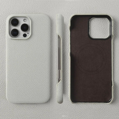 Premium Magnetic Genuine Leather Case For iphone 16 Pro Max 15 14 13 12 11 Wireless Charge Magnet Magsafe Cover Shockproof Coque