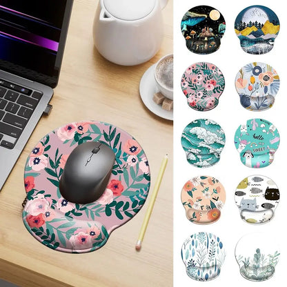 Gift Leopard Mouse Pad Ergonomic Gel Wrist Support Grey Non-Slip Base Wrist Rest Pad Typing and Pain Relief