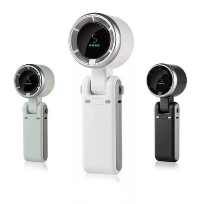 2026 NEW Handheld Turbo Fan Wearable Personal Desk Fan Small Mini Fan With Smart Digital Display Folding