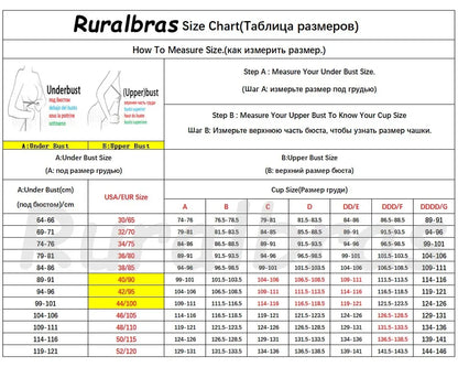 Ruralbras Sexy Full Cup C D E F G Bras For Women Push Up Seamless Comfortable Cotton Lingerie TOP Big Bust 36-52 Lace Undearwear