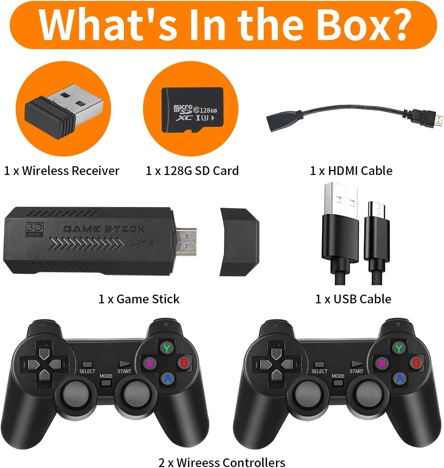 New 4K HD X2 Plus Game Stick Retro Game Console 40000 Games Wireless TV Video Handheld Gaming Player Emulator Game Toy Kid Gift