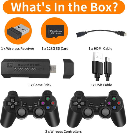 New 4K HD X2 Plus Game Stick Retro Game Console 40000 Games Wireless TV Video Handheld Gaming Player Emulator Game Toy Kid Gift