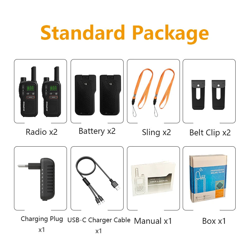 PMR446 BF-T18 Handheld  PMR Walkie Talkie Radio Station Transmitter 1500mAh Wireless Device Long Range Two Way Radios Flashligh