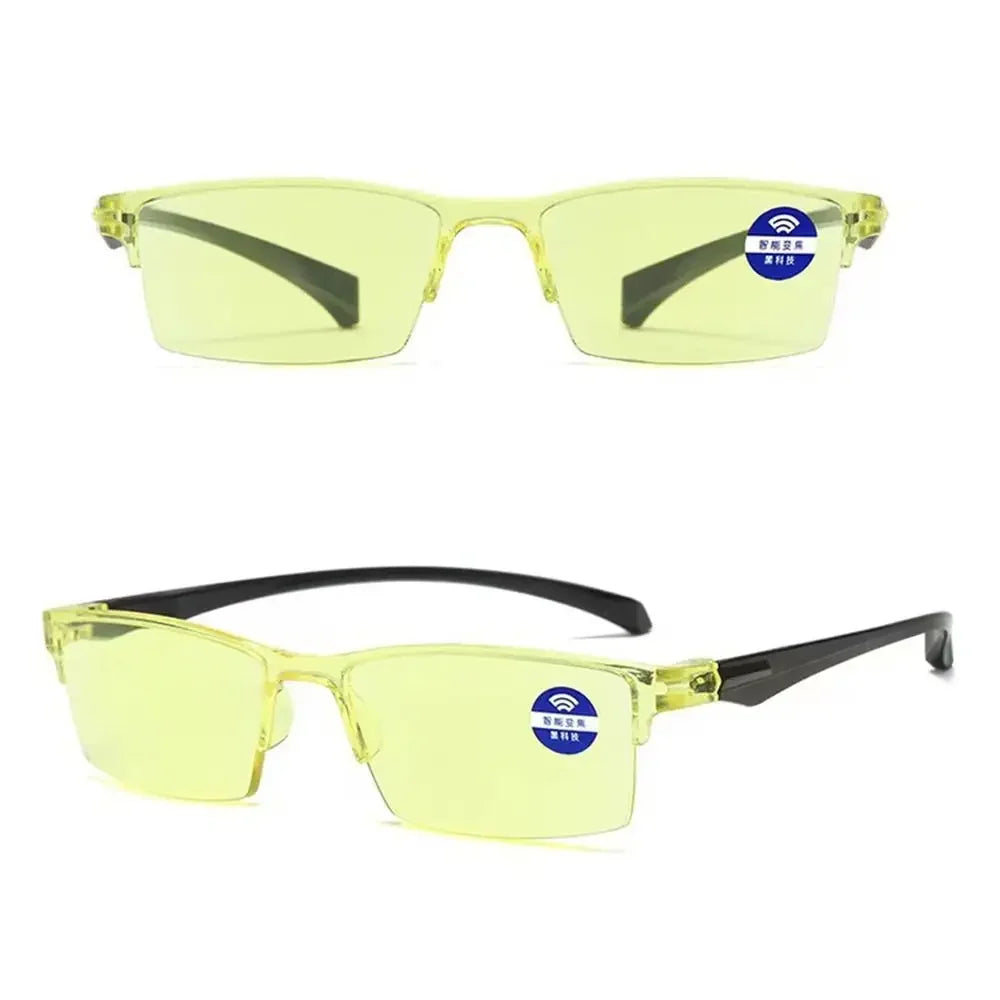 Lunettes de lecture intelligentes à zoom automatique, anti-lumière bleue, autofocus, monture demi-cerclée, vision de près et de loin, pour ordinateur