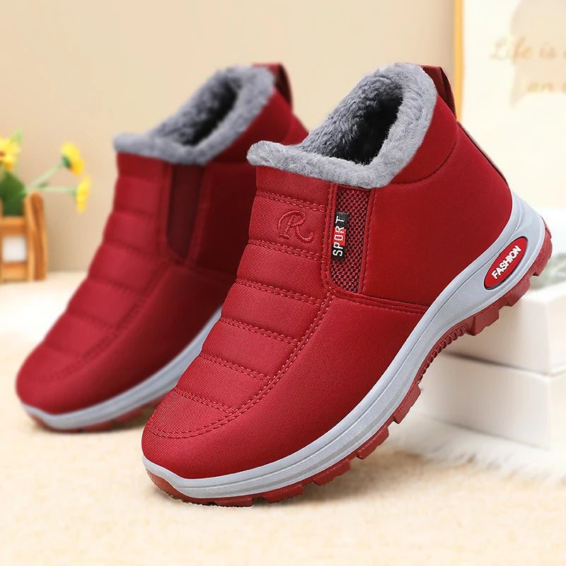 Winter New Women's Warm Cotton Boots Fleece-lined Thickened Waterproof Non-slip Women's Cotton Shoes Snow Boots
