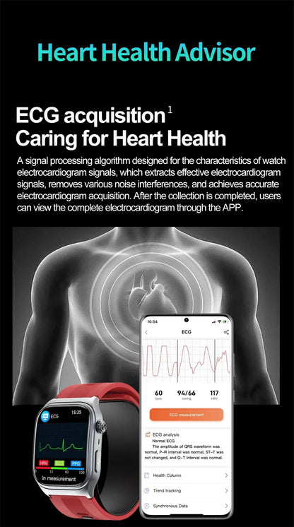 Sapphire Glass Air Pump Airbag Test Three High Smart Watches Men ECG Heart Rate Blood Pressure Health Tracker NFC Smartwatch