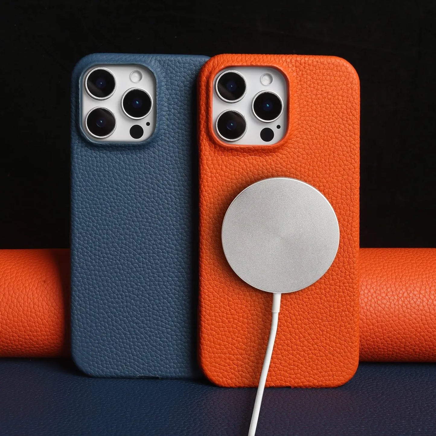 Premium Magnetic Genuine Leather Case For iphone 16 Pro Max 15 14 13 12 11 Wireless Charge Magnet Magsafe Cover Shockproof Coque