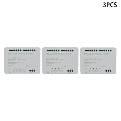 【4 Channel Smart Relay】Tuya WiFi+RF433 DIY Module AC 100-240V/DC 5-24V Alexa Remote Timer Switch for LED Light Home Automation