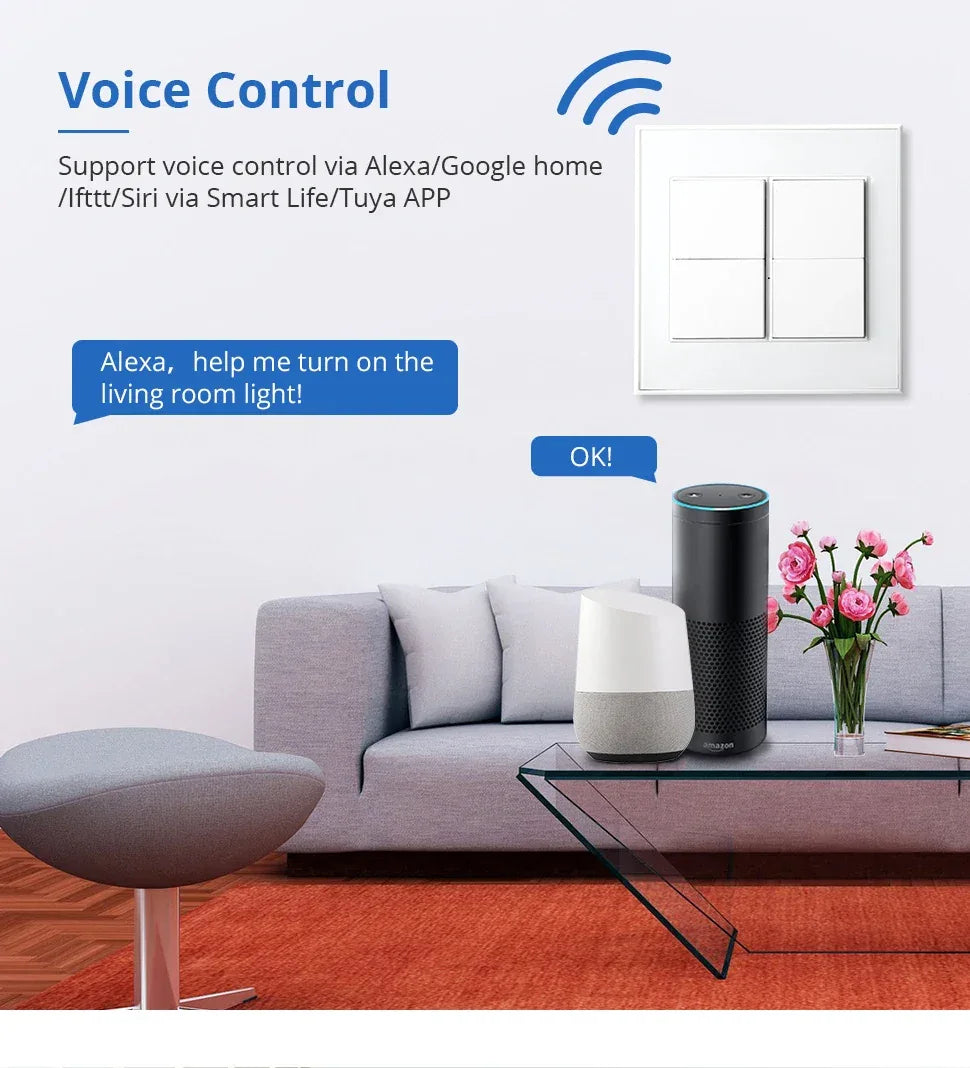 Zemismart Zigbee Interrupter 1 2 3 4 6 Gangs Light Switch Brazilian Wall switches Work with Tuya Smart Life Alexa Google Home