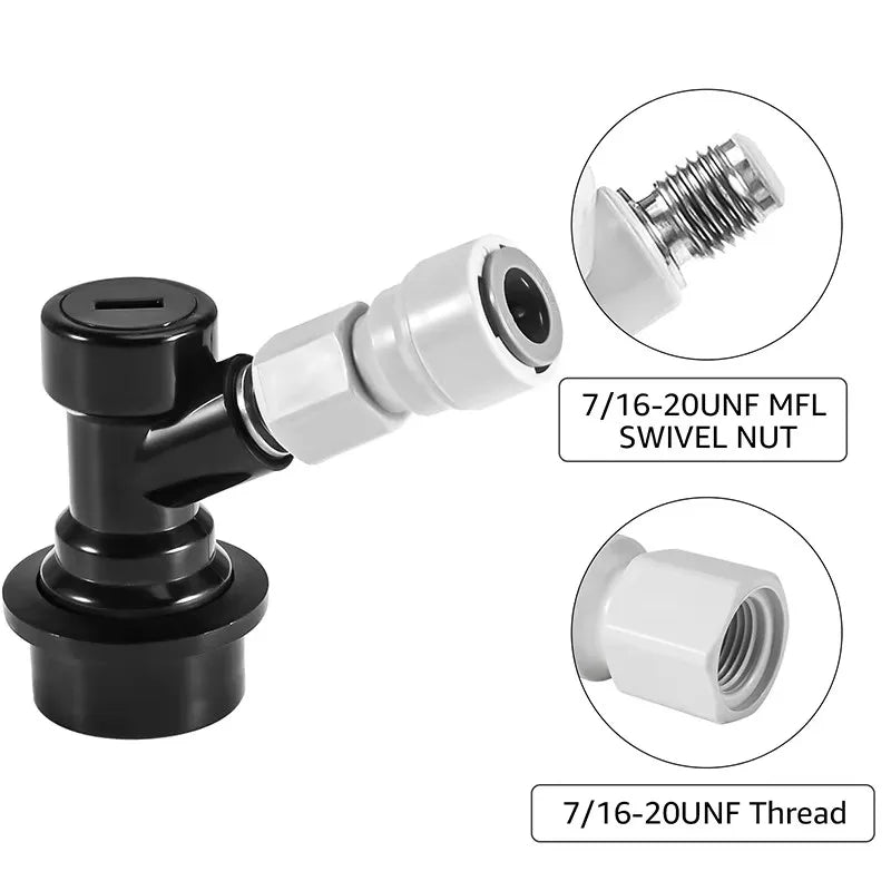 Push-fit Ball Lock Beer Line Assembly, Picnic Beer Tap Faucet with 60cm Hose,Quick Joint Connection Homebrew Beer Soda Dispenser