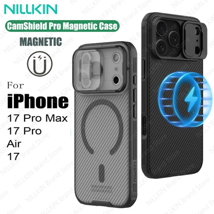 NILLKIN For iPhone 17 Pro Max / 17 Pro MagSafe Case CamShield Pro Magnetic Charging Slide Camera Cover For iPhone17 / Air