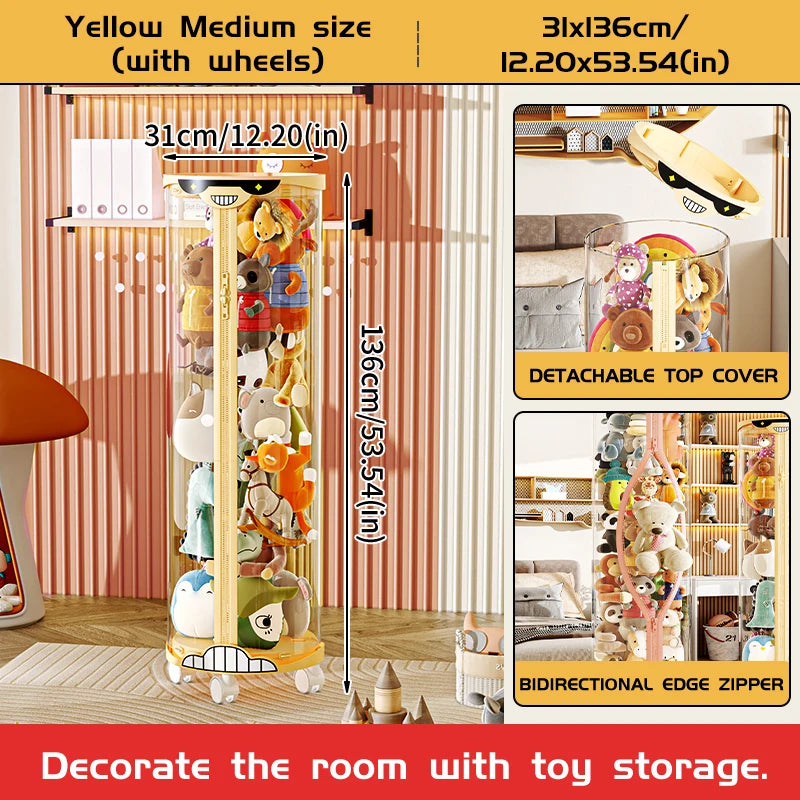 Extra Large Toy Storage Bucket Organize Home Plush Toys Neatly Sunglasses Smiley Design Top Can Place Figurines