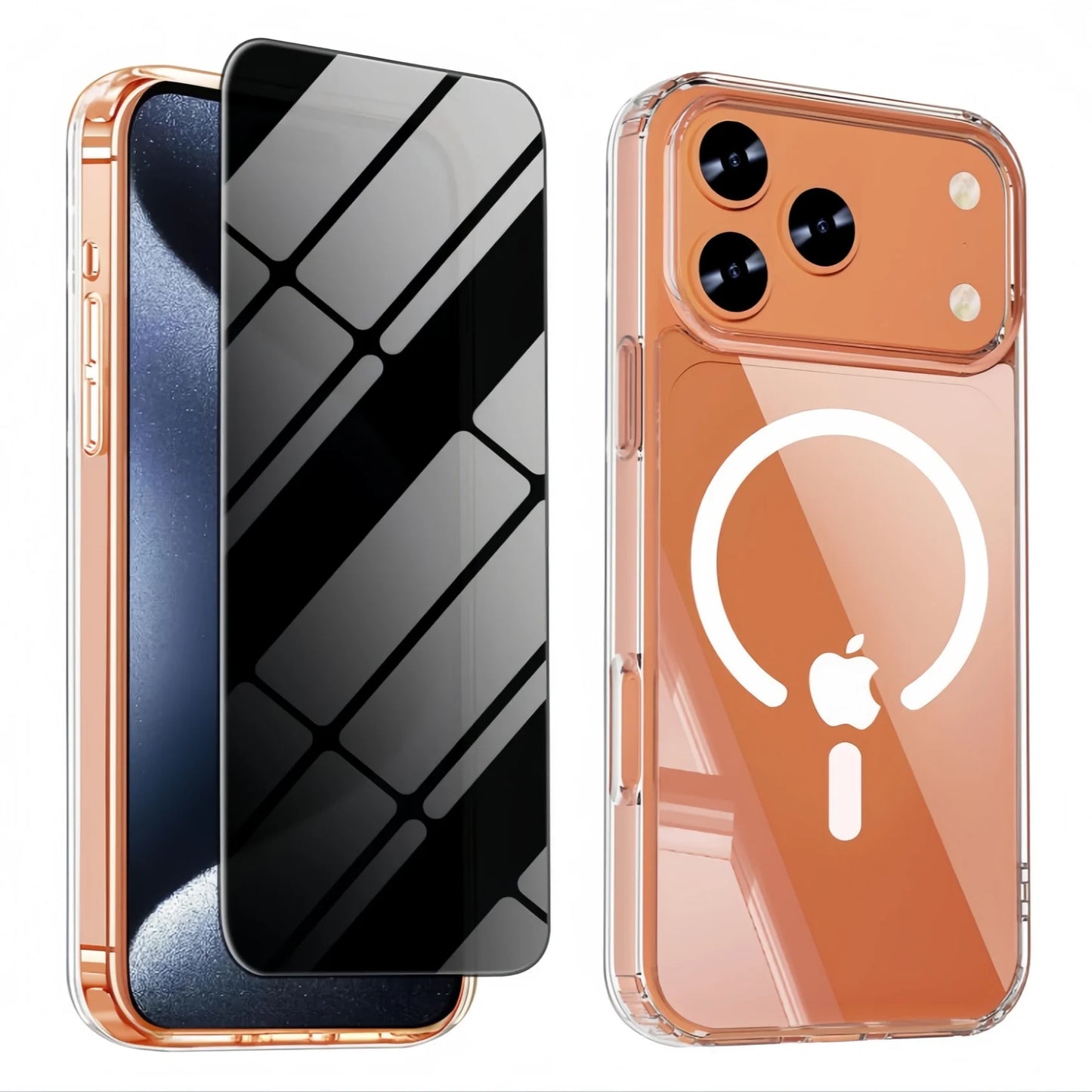 Transparent Magnetic for iPhone 17 Pro Max/17 Pro/17/17e/ Case with Privacy Screen Protector,[Non-Yellowing] Shockproof Clear