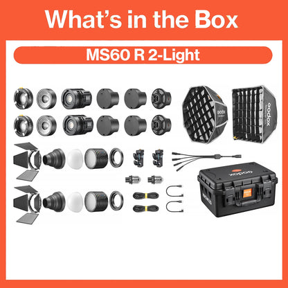 Godox MS60R RGB MS60Bi Bi-Color LED Light For Film, Broadcast & Video Production - KNOWLED Series