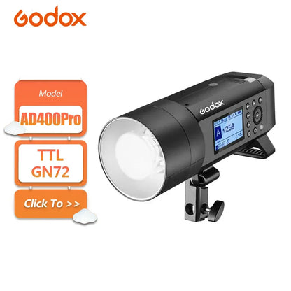 Godox AD400Pro 400Ws GN72 TTL 1/8000s HSS 2.4G X System Witstro All-in-One Outdoor Flash for Camera Photography Sony Nikon Canon