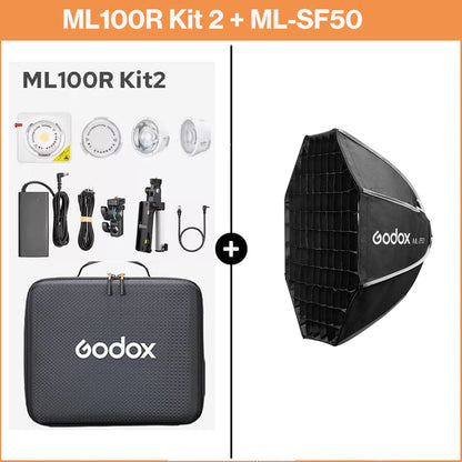 Godox ML100R 110W RGB LED Video Light 2800-6500K 11 FX Effects APP Control Godox Mount for Filmmaking/Live Streaming/Vlog