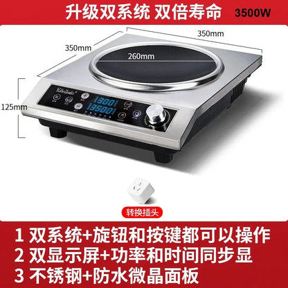 Commercial induction cooker household concave high-power 5000 cooking electric wok stainless steel electromagnetic stove