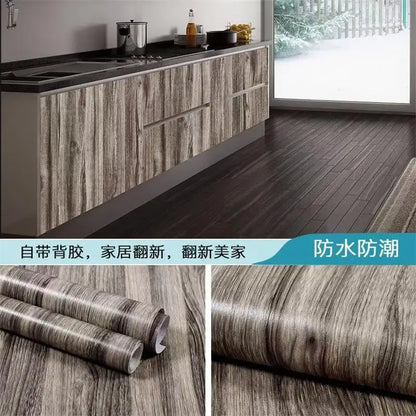 PVC Waterproof Self Adhesive Wallpaper Wall in Rolls Furniture Cabinets Vinyl Decorative Film Wood Grain Stickers For Home Decor