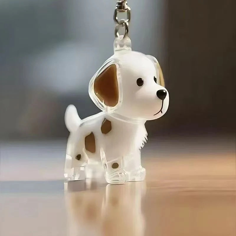 Cute Clear Puppy Hair Memorial DIY Pendant Keychain Decor Keepsake Capsule Pet's Dog Fur Container Pet Lovers Home Display Gifts