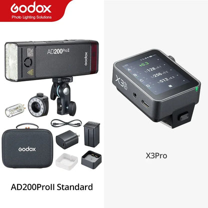 Godox AD200PRO II 200W Out-door Pocket Flash AD200PROII TTL HSS Speedlite Bi-color Modeling Lamp With X2T/X3/X3PRO/XPRO/XPROII