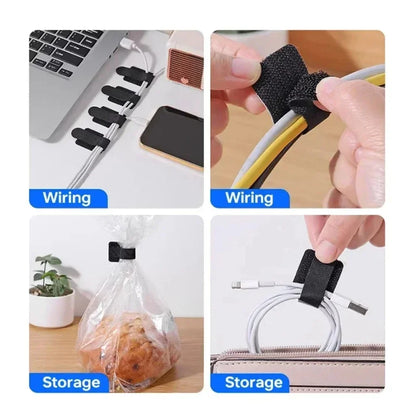 10/20Pcs Self Adhesive Reusable Cable Ties Wire Organizer Storage Stand Mouse Earphone Data Cord  Desktop Tidy Management Winder