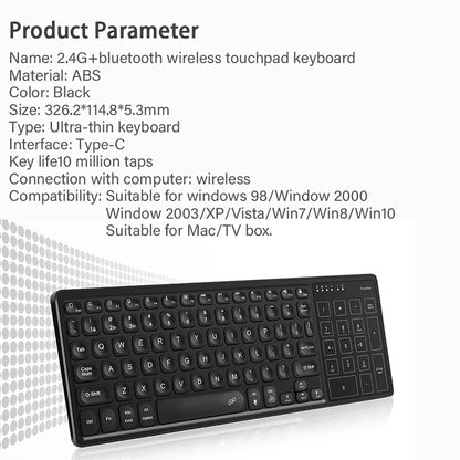 Backlight Bluetooth Wireless Keyboard with Touchpad Ergonomic Keyboard For Android Windows Desktop Laptop PC TV Box 78 Keys