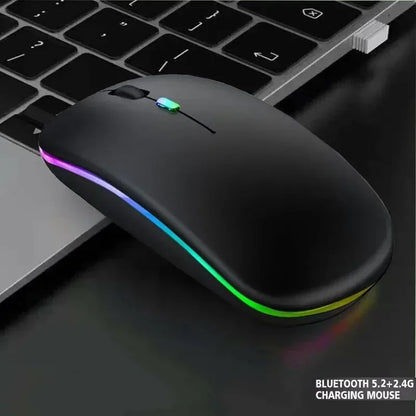 Bluetooth Wireless Mouse for Computer PC Laptop IPad Tablet with RGB Backlight Mice Ergonomic Rechargeable USB Mouse