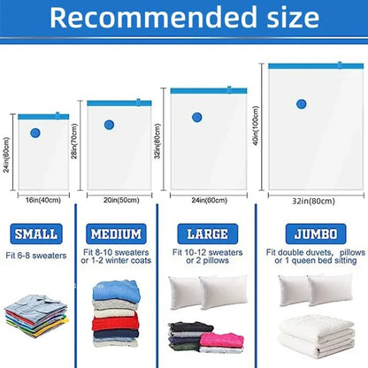 3/5pcs Travel Compression Bags, Travel Essentials Vacuum Storage Bags Space Saving Bags for Suitcases Organizer For Clothes