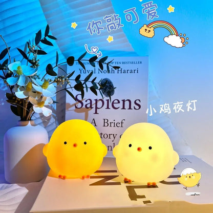 Chick Doll Small Night Light Electronic Luminous Toy Anime Figure Warm Light Atmosphere Decoration Cute Shape Children Gift