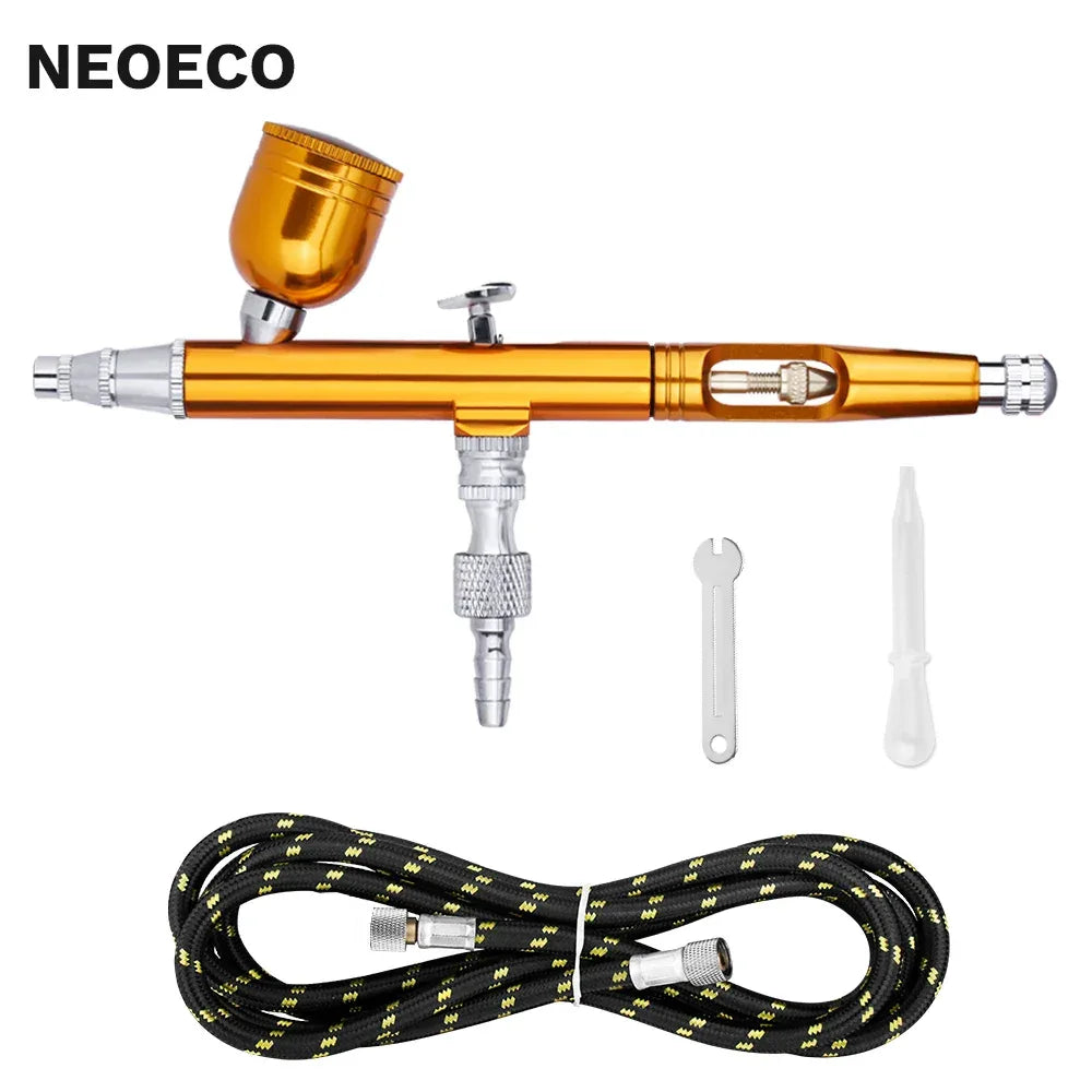 Airbrush Tool Dual Action Gravity Feed 0.3mm Nozzle Spray Gun Cake Decorating Brushes For Makeup Nail Manicure Tatoo Paint Straw