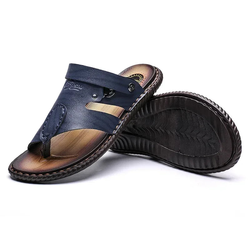FUQIAO Summer New Style Men's Sandals Leather Soft Bottom Leisure Men Shoes Sandals Recommend Zandalias Para Hombre Verano
